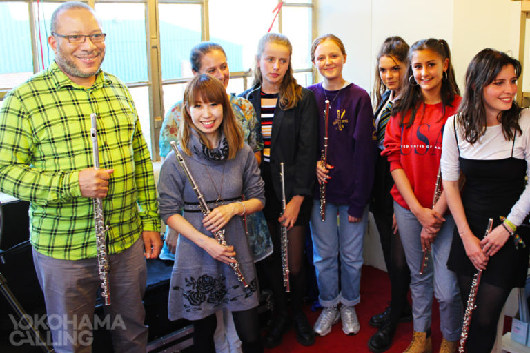 Yokohama Calling - Erisa Ogawa with students at World Heart Beat - London