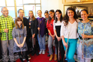 Yokohama Calling - Sahana Gero and Erisa Ogawa with students at World Heart Beat - London