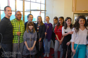 Yokohama Calling - Erisa Ogawa with teachers and students at World Heart Beat - London